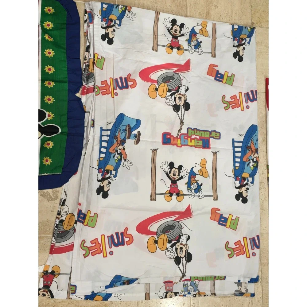 7 pc Set Disney Mickey Mouse Clubhouse Hanging Around Fitted Flat Pillowcases‎